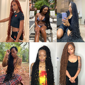 36 Inch Nu Faux Locs Crochet Braids Hair Goddess Faux Natural Soft Locs Crochet Braiding Synthetic Hair